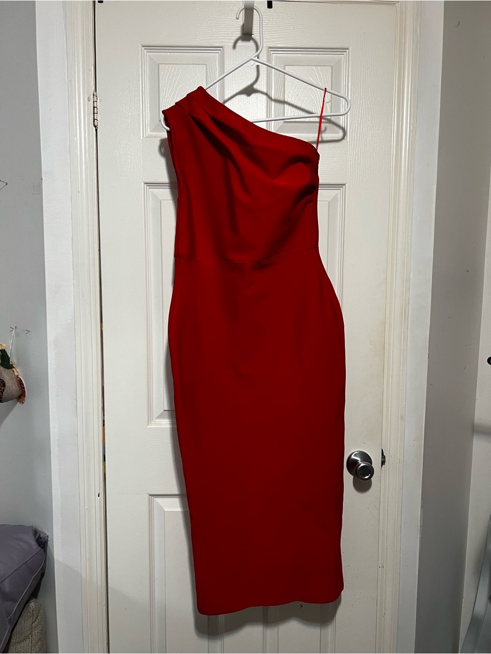 One-Shoulder Red Dress